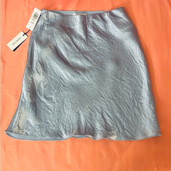 Aritzia Dresses & Skirts - Aritzia Babaton Sz 4 Satin Acetate Slip Mini Skirt Baby Blue